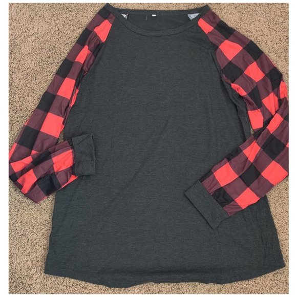 T&J Designs Plaid Long Sleeve Shirt XL - Picture 6 of 9